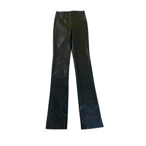 Zara Women's Black Faux Leather High Waist Classic Pants - Small